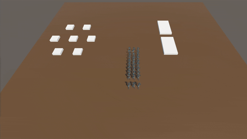 Possibility to switch between formations. 
                    Formations were saved as scriptable objects, so I could modify them in runtime whilst also saving them.